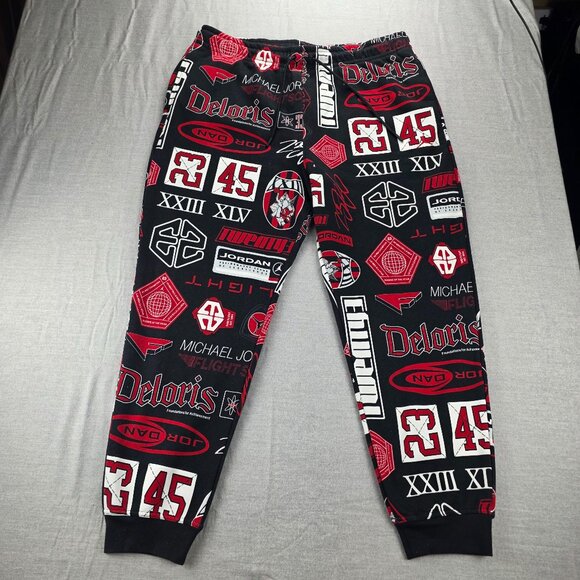 Nike Jordan Essential Men's Printed Fleece Pants Black HM7257-010 XXL RARE NWT - Picture 1 of 9